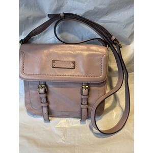 Tignanello Leather Crossbody Handbag In Dusty Pink With Purplish Undertones